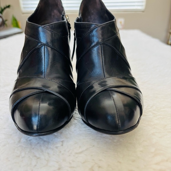 Mui Mui Black Leather Platform Ankle Heels Boots size EU 38 US 7-7.5 - Picture 11 of 16
